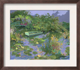 Pond with Boat and Lily Pads