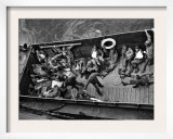 Wounded Soldiers in an 'Invasion Ambulance' on D-Day  Normandy  France  June 6  1944
