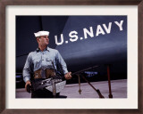 Sailor Holds a 30 Caliber Machine Gun at the Naval Air Base  Corpus Christi  Tx  1942
