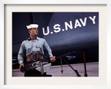 Sailor Holds a 30 Caliber Machine Gun at the Naval Air Base  Corpus Christi  Tx  1942