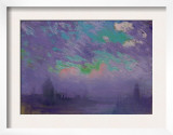 London Depicted in a Deeply Colored Pastel  1910