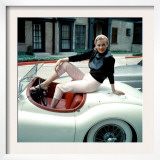 Anita Ekberg  on Her Jaguar  Late 1950s