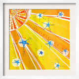 Brightly Colored Sun and Stars