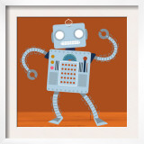 Dancing Robot on Wood Floor