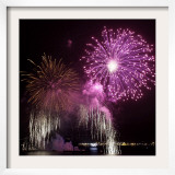 Fireworks Explode over the Olympic Rings During the Opening Ceremony of the Vancouver 2010 Olympics