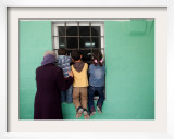 Palestinians Listen from Outside to a Music Band in a Mosque  During Celebrations Marking Nebi Musa
