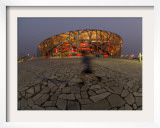 Boy Running Outside Bird's Nest  Beijing  China