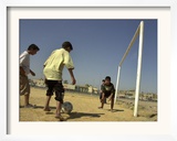 Iraqi Boys Play Soccer in a Baghdad Neighborhood