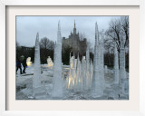 An Ice Sculpture Composition Melts at the Moscow Zoo