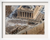Visitors are Seen Outside the Ancient Parthenon Temple