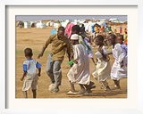 Sudanese Displaced Children Play Soccer at Abu Shouk Camp