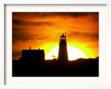 The Morning Sky is Set Ablaze by the Rising Sun Behind Wood Island Light