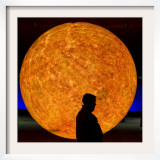 Visitor Passes a Replication of the Sun at the Gasometer in Oberhausen  Western Germany