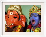 A Child Dressed as Hindu God Krishna Yawns  Chennai  India  September 22  2006