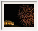 Fireworks Illuminate the Ancient Parthenon Atop the Acropolis Hill