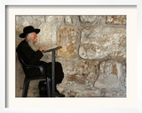 An Elderly Ultra-Orthodox Jew Prays at the Western Wall Plaza