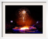 Fireworks Erupt During the Opening Ceremonies of the 2002 Winter Olympics in Salt Lake City