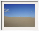 Man Looks at the Desert Landscape in Samalayuca  South from Ciudad Juarez  Mexico
