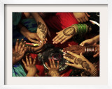Christian Girls Paint their Hands with Henna Paste in Preperation for Easter Holiday in Pakistan