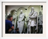 Workers Prepare a Historical Stone Sculptures for Transport in Berlin  Germany