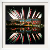 Fireworks over Bird's Nest  2008 Summer Olympics  Beijing  China