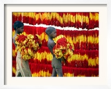 Muslim Boys Carry Freshly Dyed Kalawa Thread