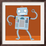 Dancing Robot on Wood Floor