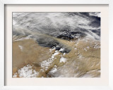 Dust Blows Off the Coast of Libya Heading over the Mediterranean Sea