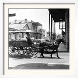 A Horse-Drawn Vegetable Cart Travels Through a Quiet Section of the French Quarter