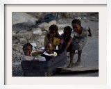 Children Play with a Suitcase Near a Camp for People Displaced by the Earthquake in Port-Au-Prince