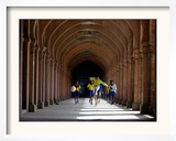 Boys Play Soccer Through an Arched Hallway at the Allahabad University Campus