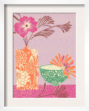 Floral Vase and Bowl Arrangement in Patterns  No1