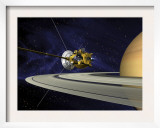 Artists Concept of Cassini During the Saturn Orbit Insertion Maneuver