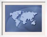 Digitally Generated Image of the World in Pixels