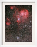 Bat Nebula (Ic 2948) and Open Star Cluster NGC 3766  the Pearl Cluster