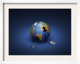 Digitally Generated Image of the Earth in Puzzle Pieces