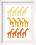 Orange Giraffe Family