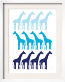 Blue Giraffe Family