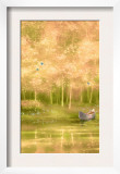 Canoe Floating along Forest