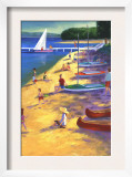 Beach with Boats and People