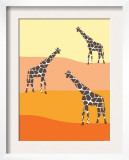 Orange Giraffe Family