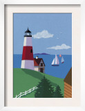 Lighthouse with Sailboats