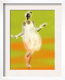 Dancing on Green and Orange Background