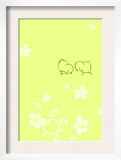 Chicks with White Flowers