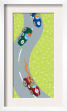 Race Car Drivers on Winding Road