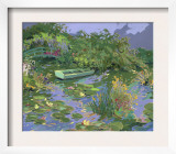Pond with Boat and Lily Pads