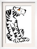 Retro Black and White Tiger