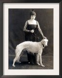 Theda Bara with Her Russian Wolfhound  Belva  1916
