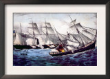 The Union Sloop of War Kearsarge Sinking the Confederate Ship Alabama  June 19  1864