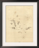 1798 Map of the Galapagos Islands in the Pacific Ocean